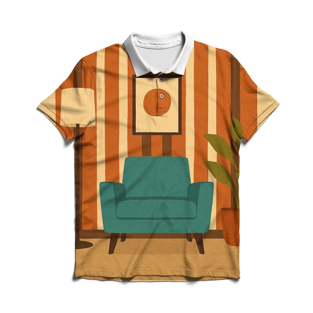 Mod Stripe Living Room casual sports polo shirts