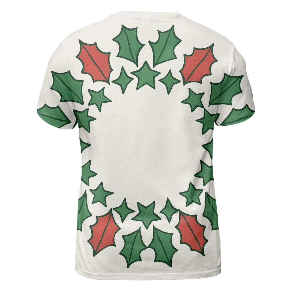 Starlit Holly Wreath Mandala unique graphic print tees