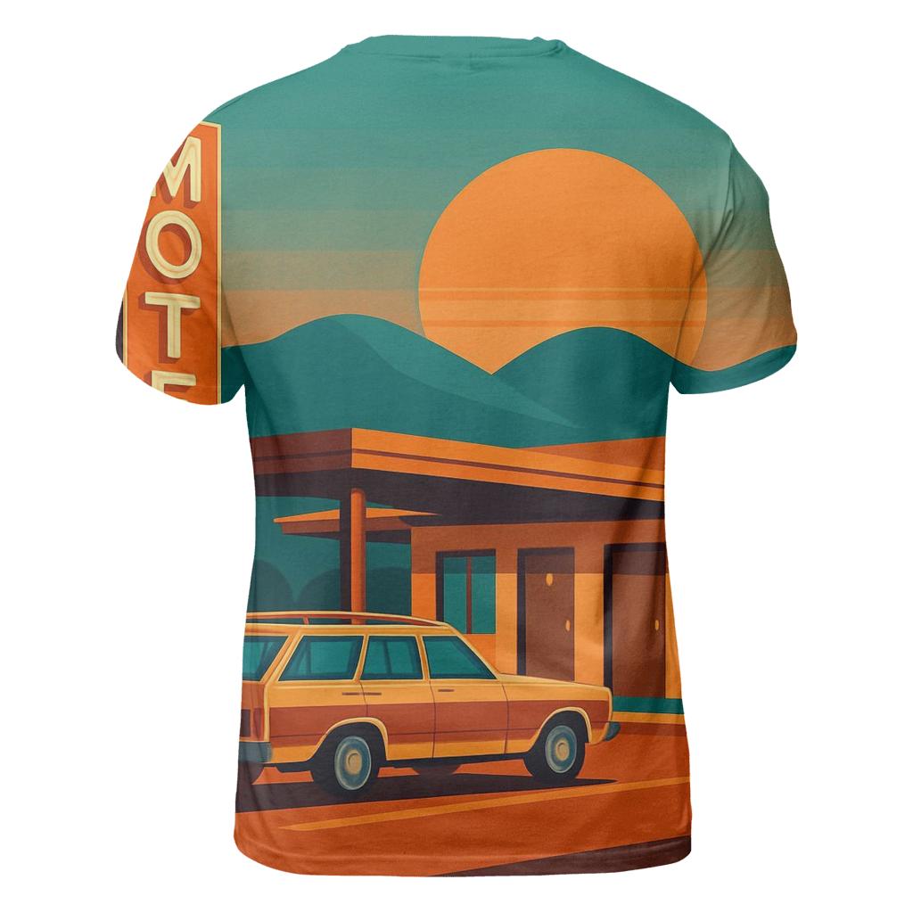 Sunset Motel Roadtrip creative print fashion shirts