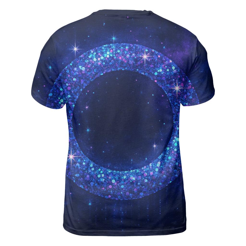 Nebula Sequin Halo vibrant all-over design tees