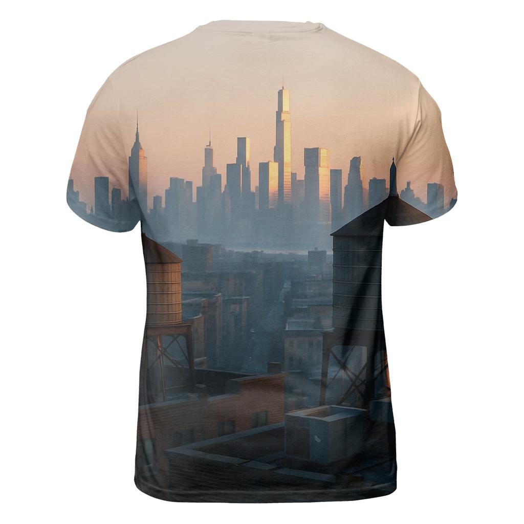 Harlem Rooftop Sunrise Over Midtown custom all-over print shirts