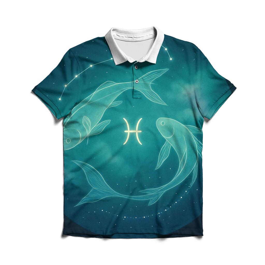 Pisces Dream Current Star Lagoon stylish collar polo tees