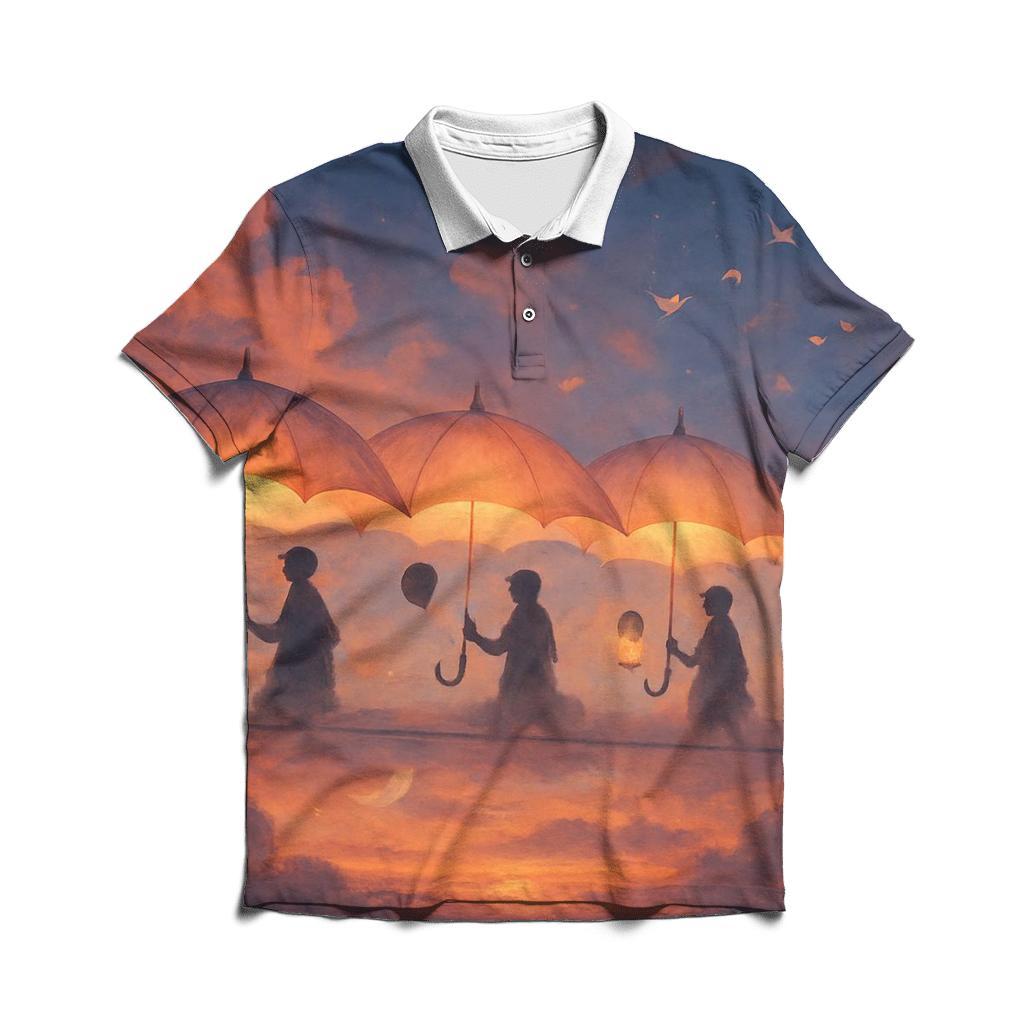 Umbrella Parade In The Sky Rail branded logo polo shirts