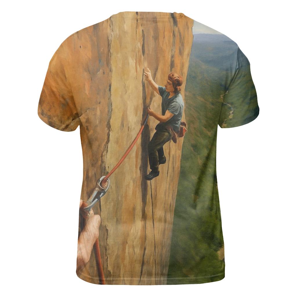 Cliffside Rock Climbing Ascent vibrant all-over design tees