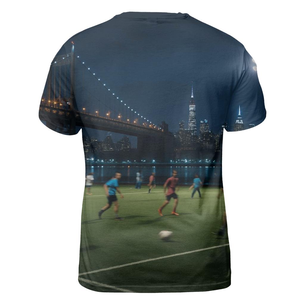 Astoria Park Night Soccer With Skyline Beyond vibrant all-over design tees