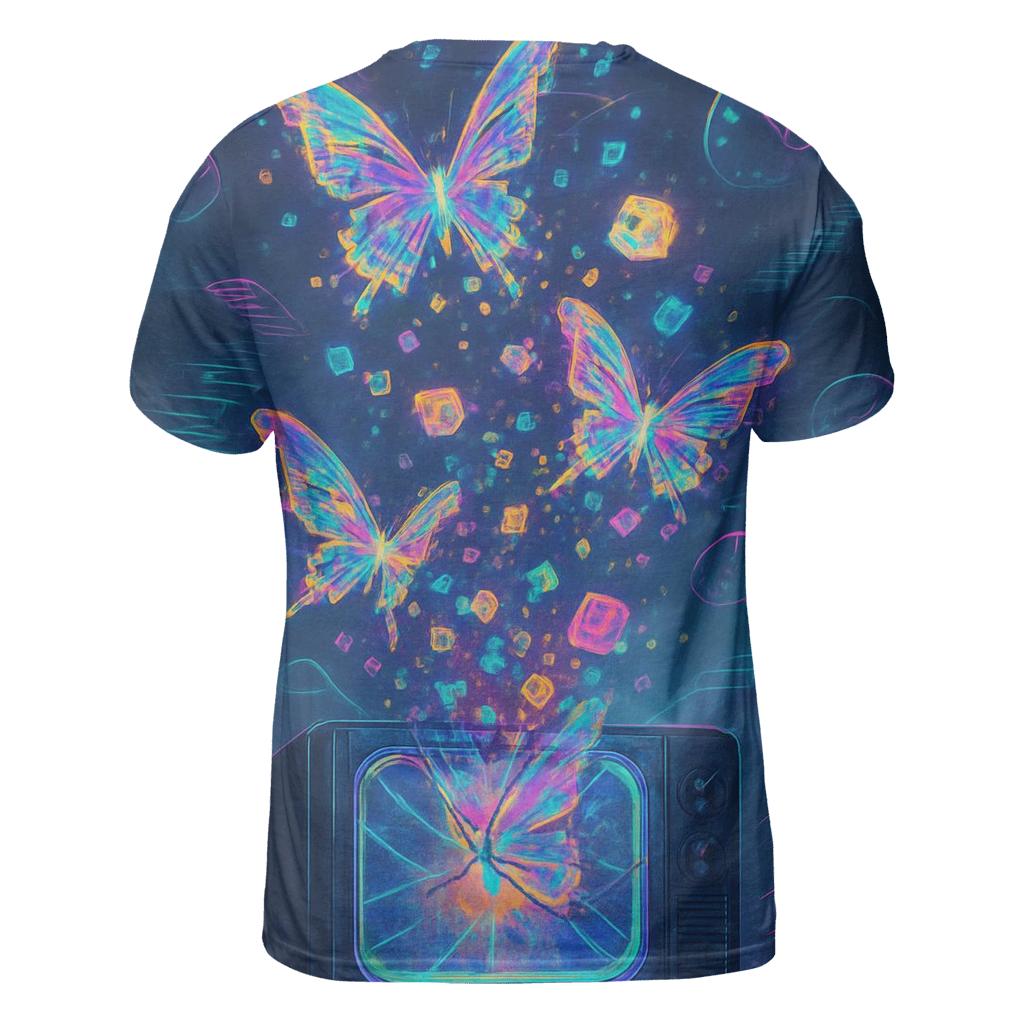 Cascade Of Glitch Butterflies artistic all-over print tops