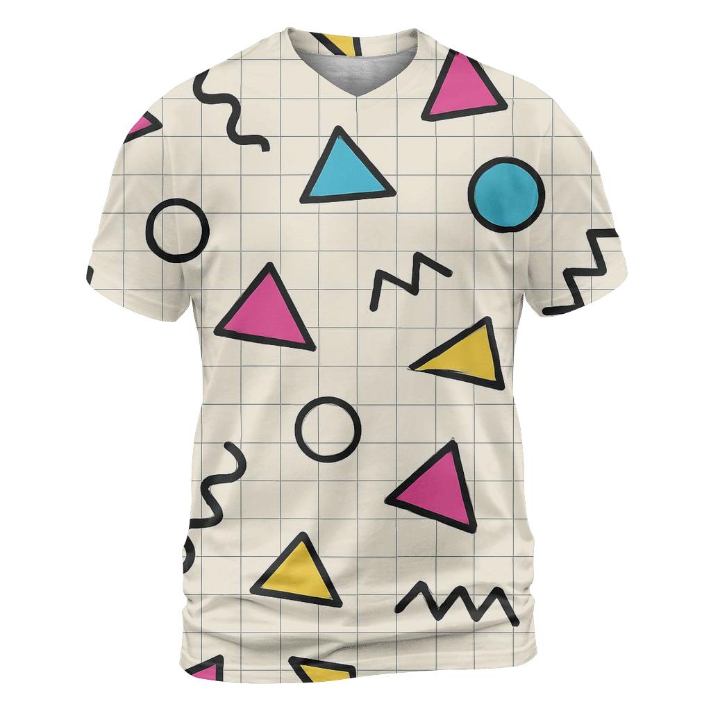 Memphis Rhythm Grid designer pattern shirts