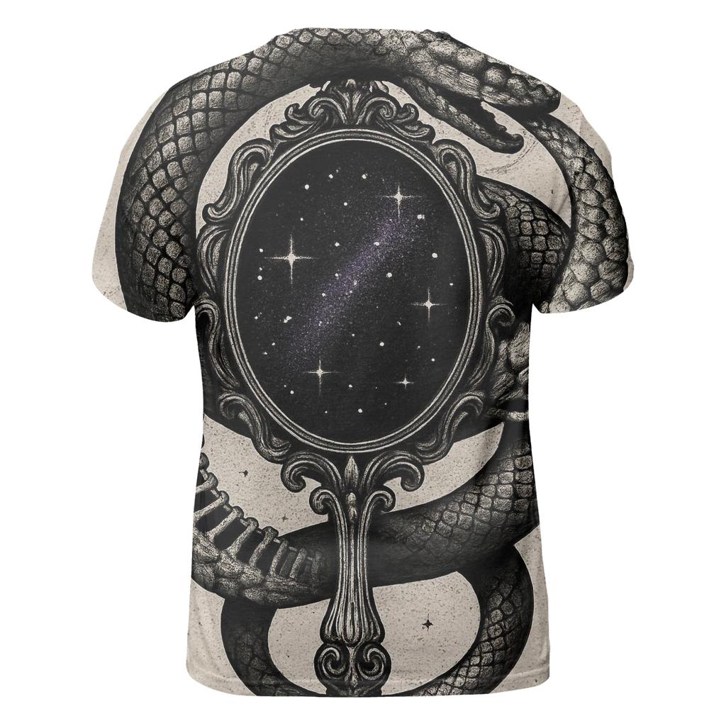 Astral Mirror Ouroboros statement graphic shirts