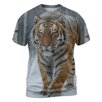 Amur Tiger In Winter Birch Forest artistic all-over print tops