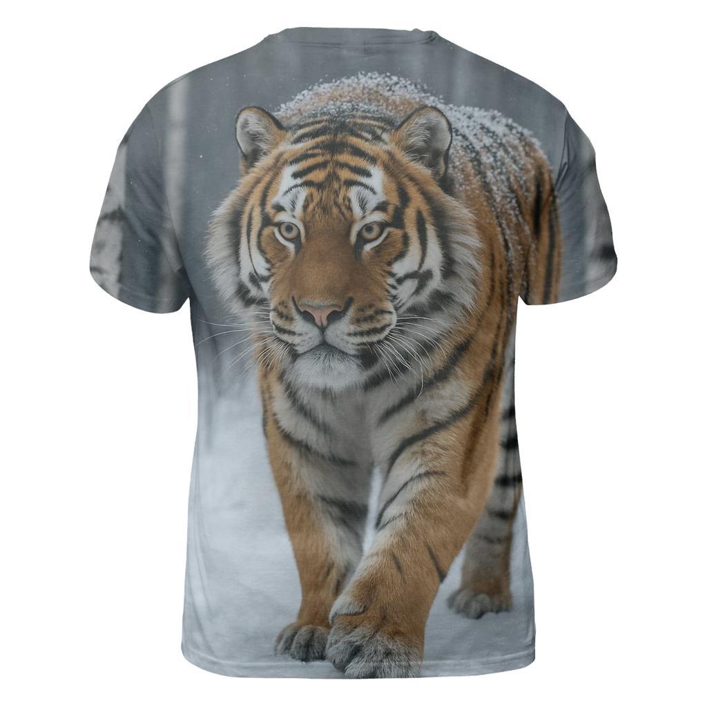 Amur Tiger In Winter Birch Forest artistic all-over print tops