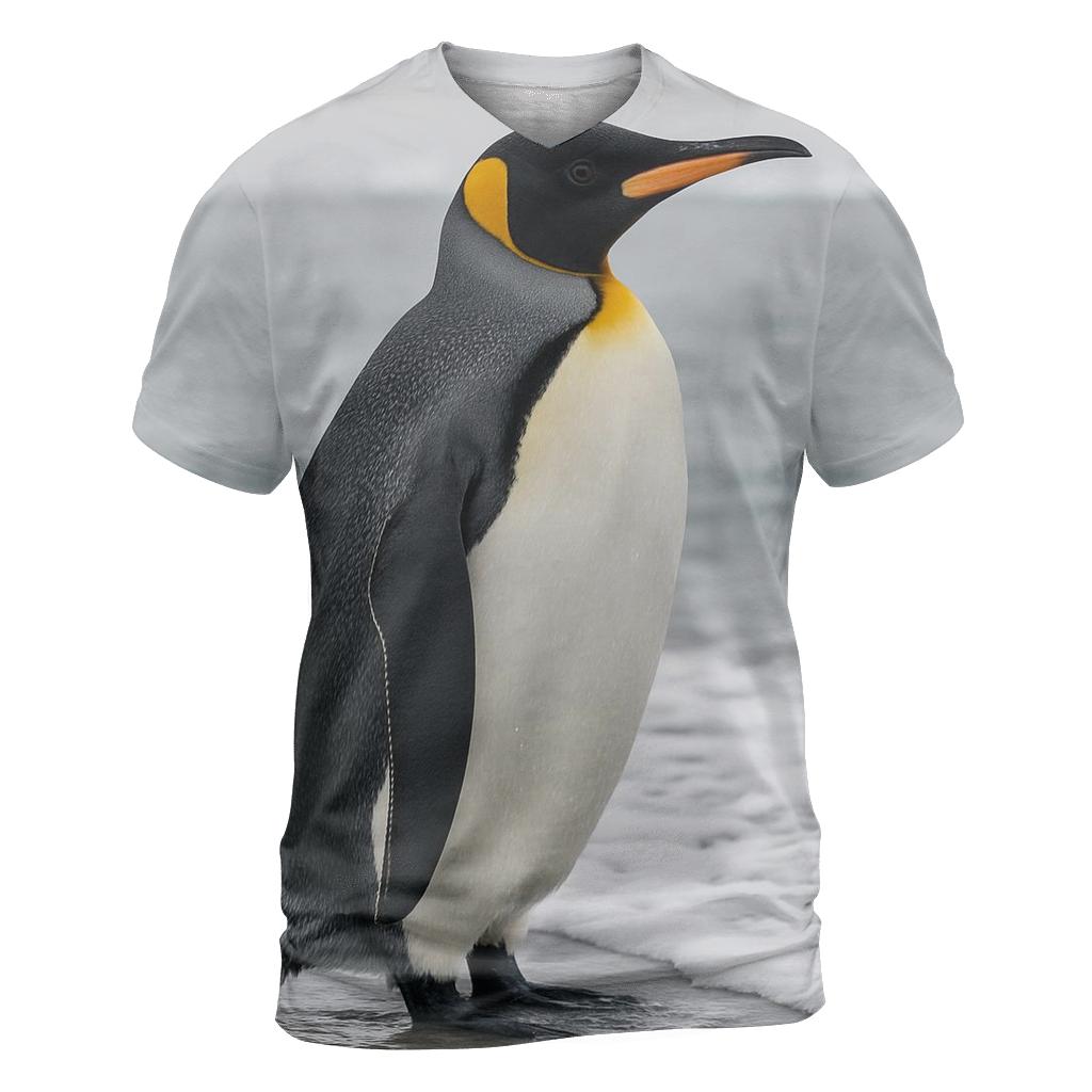 King Penguin At Icy Shoreline statement graphic shirts