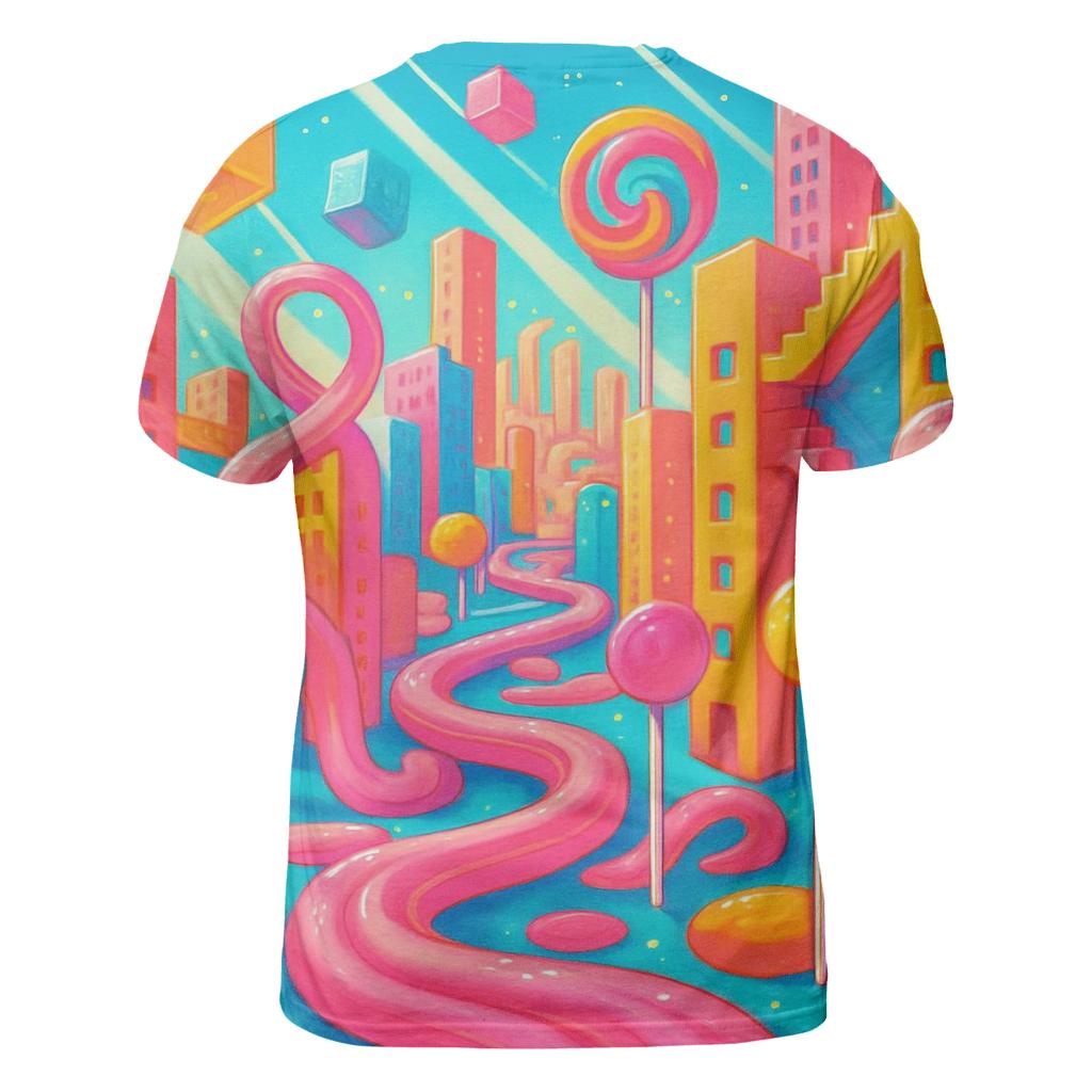 Bubblegum Labyrinth Skyline creative print fashion shirts