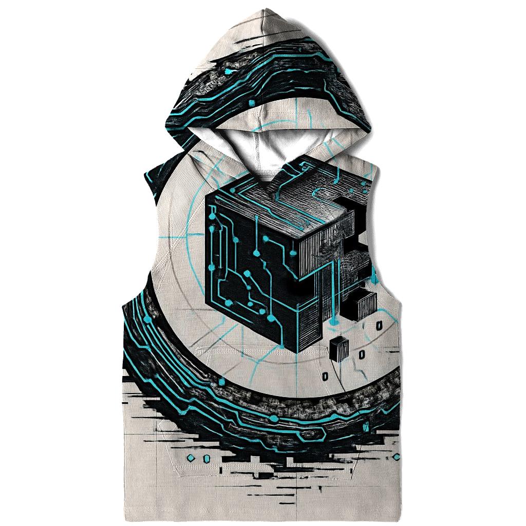 Digital Glitch Ouroboros lightweight hoodies