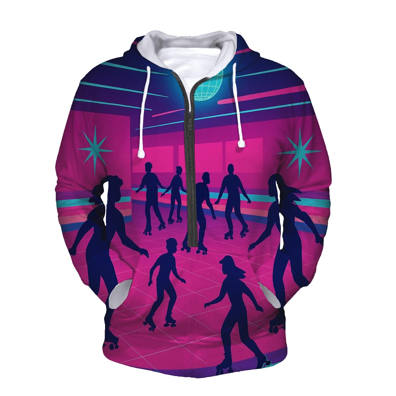 Neon Roller Rink Nights custom hoodies