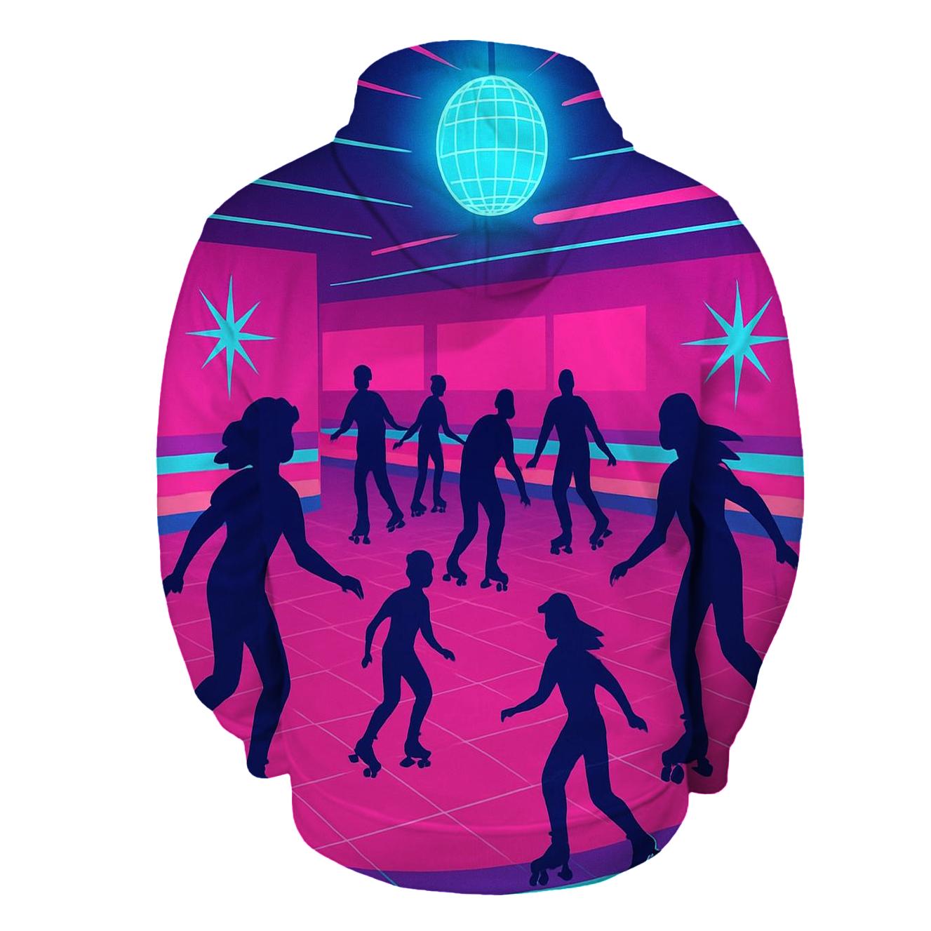 Neon Roller Rink Nights custom hoodies