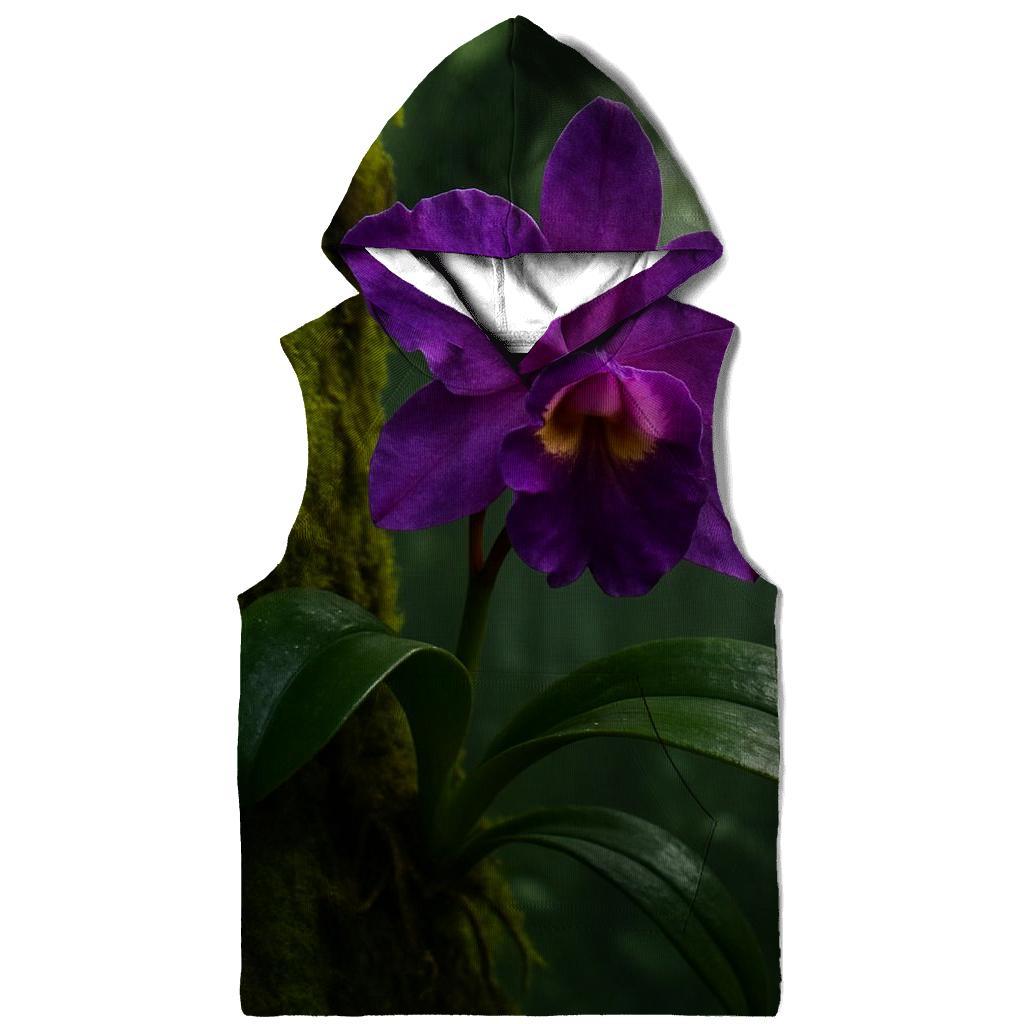 Wild Orchid Clinging To Misty Rainforest Trunk graphic hoodies