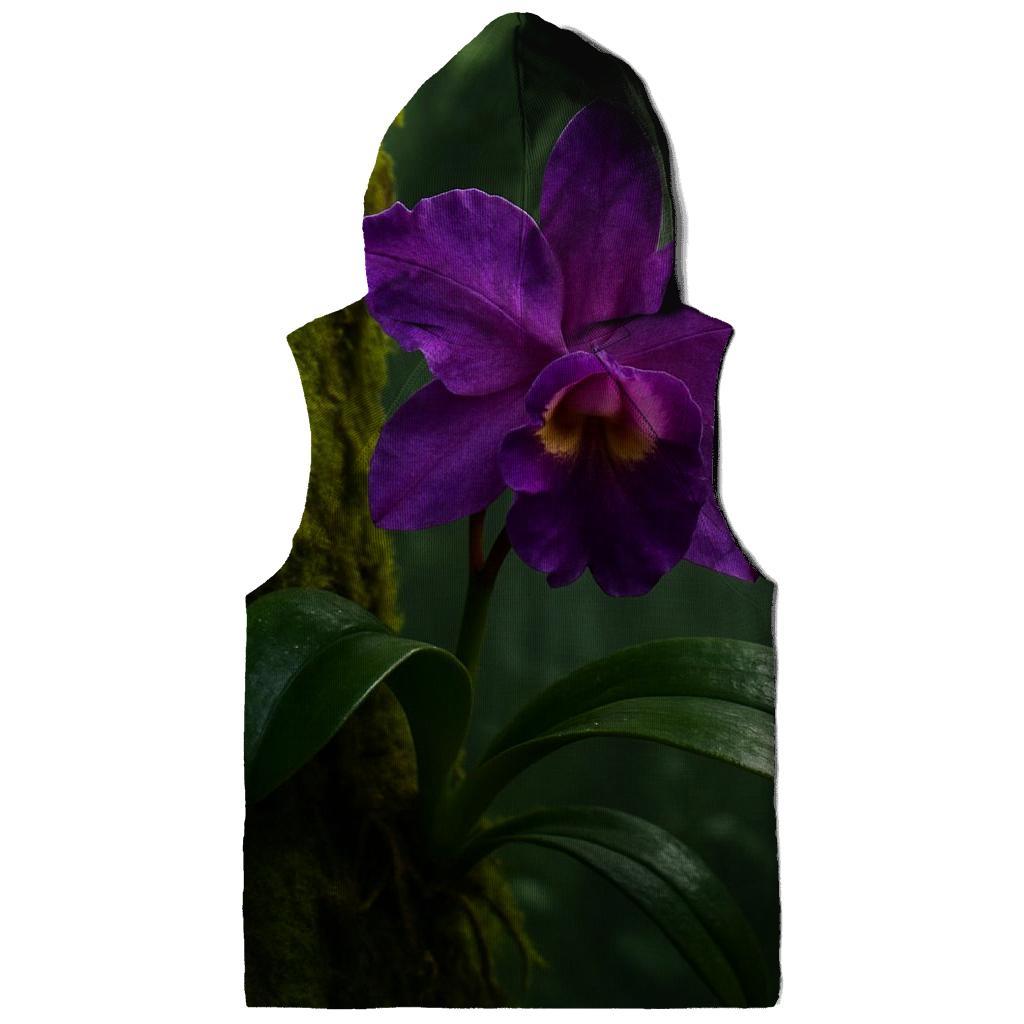 Wild Orchid Clinging To Misty Rainforest Trunk graphic hoodies