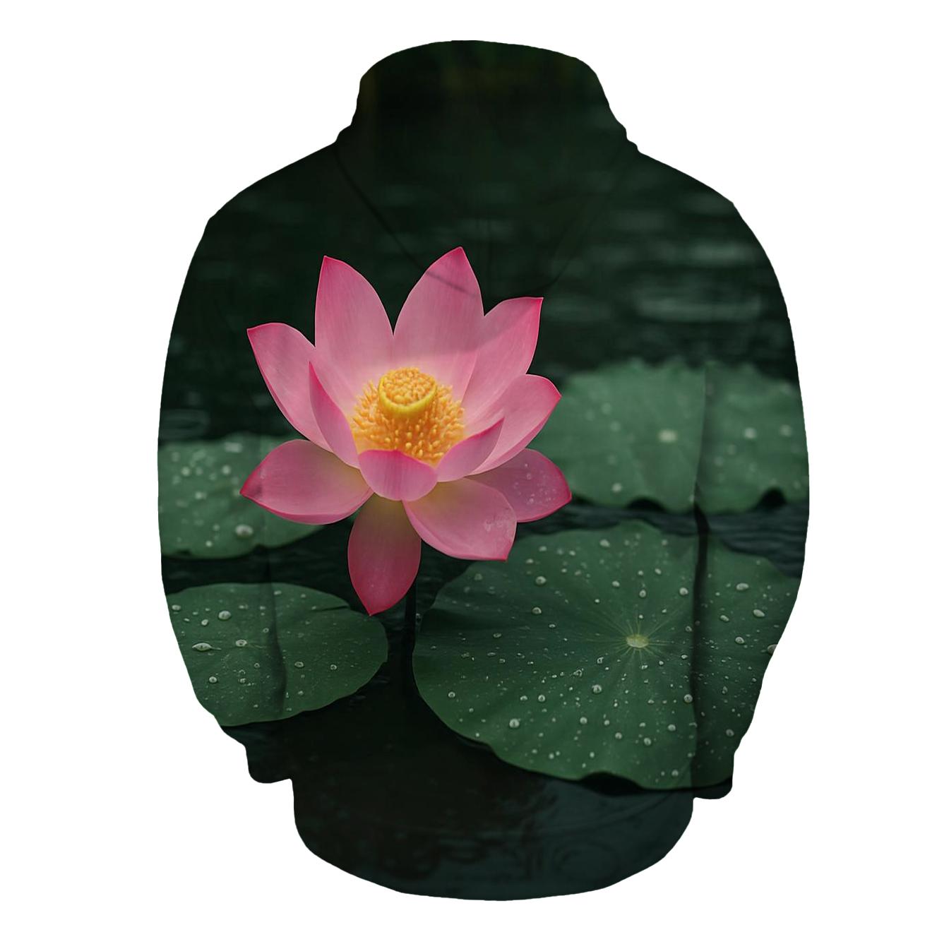 Monsoon Lotus On Rain Dimpled Lake hoodie styles
