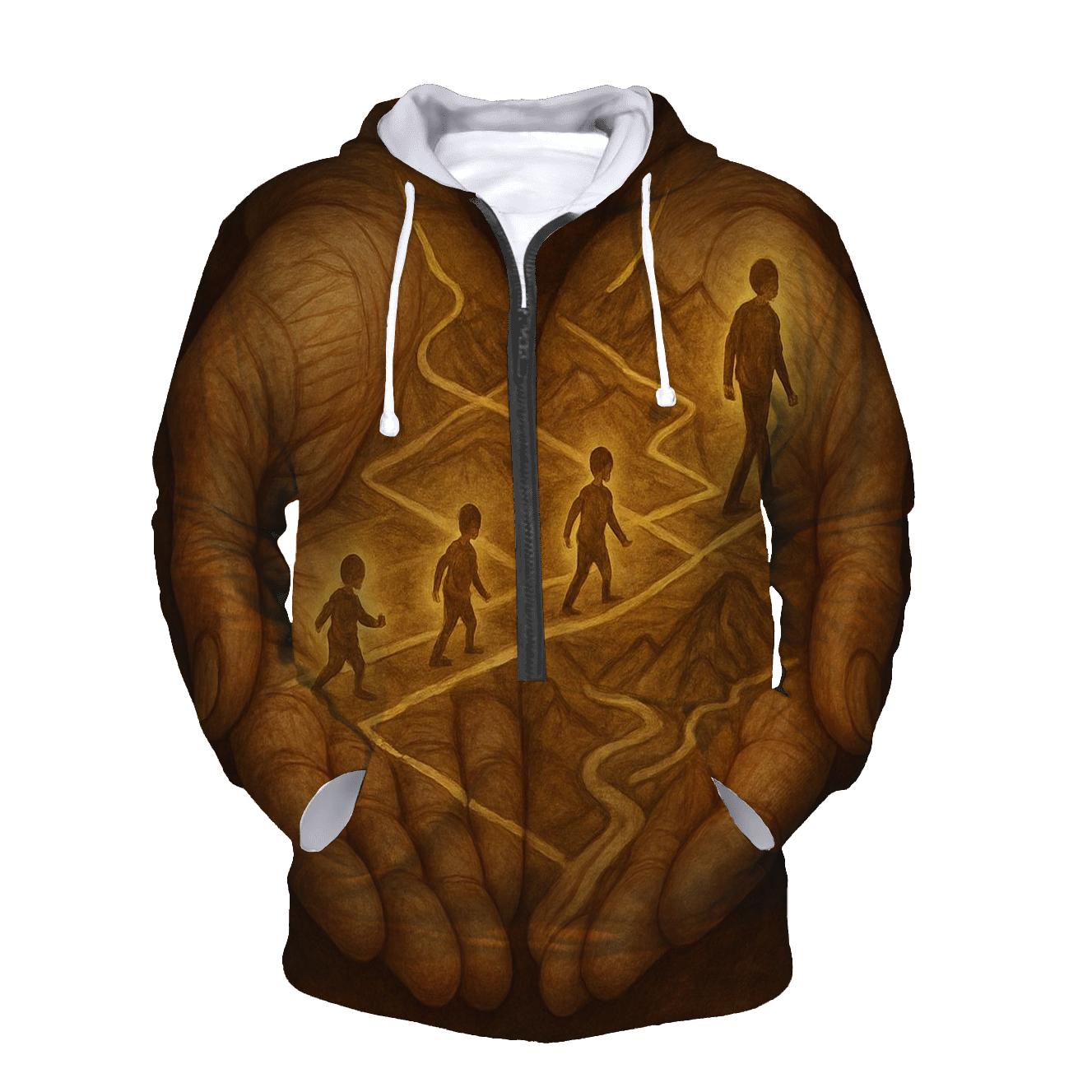 The Map Of My Life Drawn In Her Hands printed hoodies
