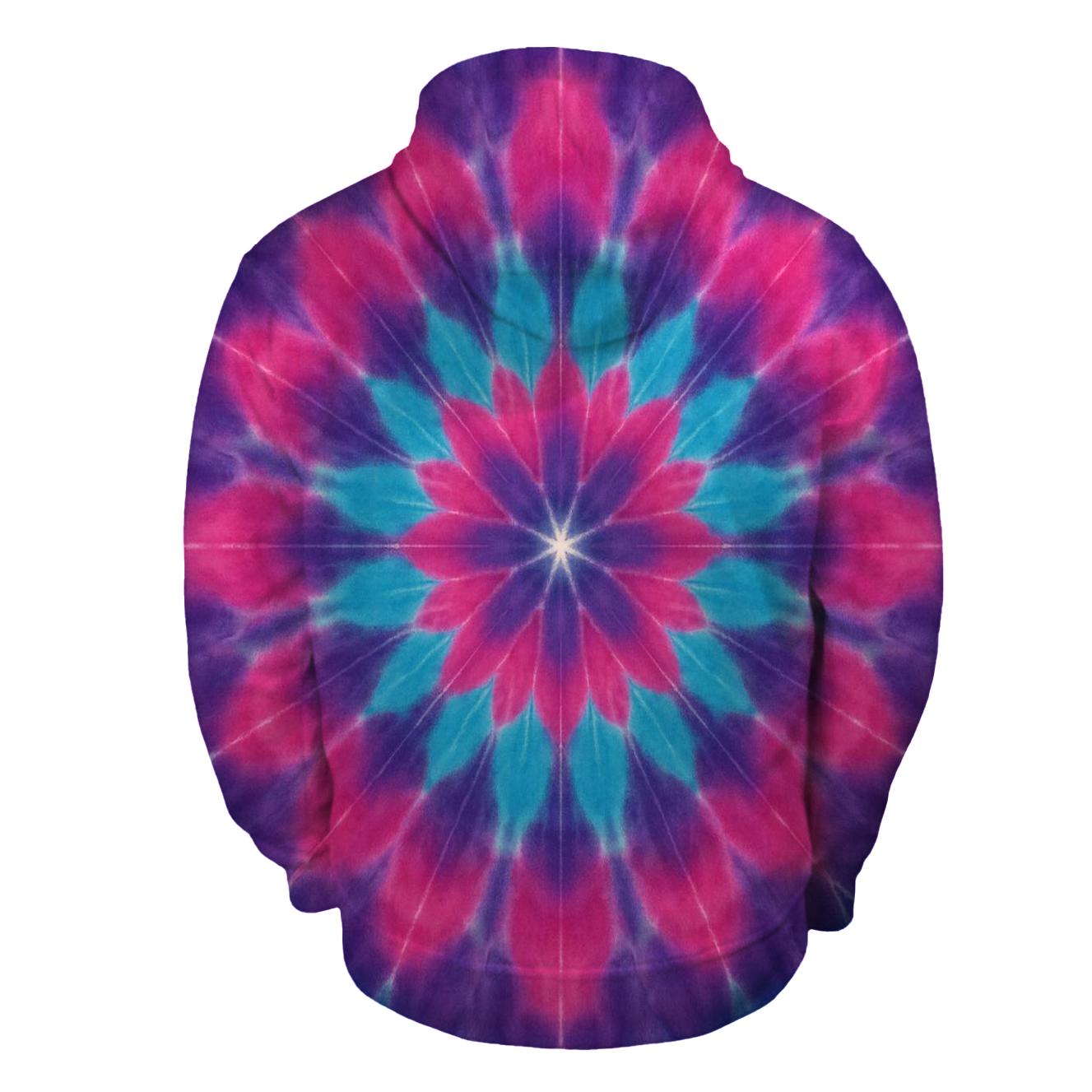 Magenta Cyan Mandala Wheel lightweight hoodies