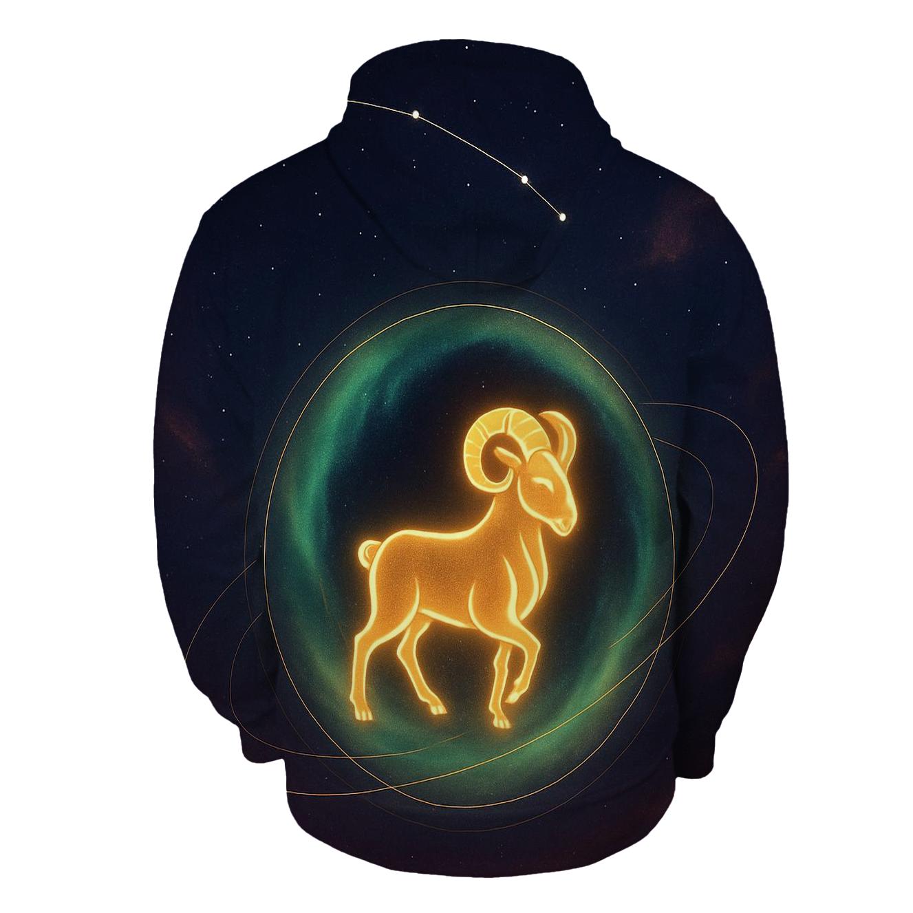 Aurora Bound Aries Star Portal graphic hoodies