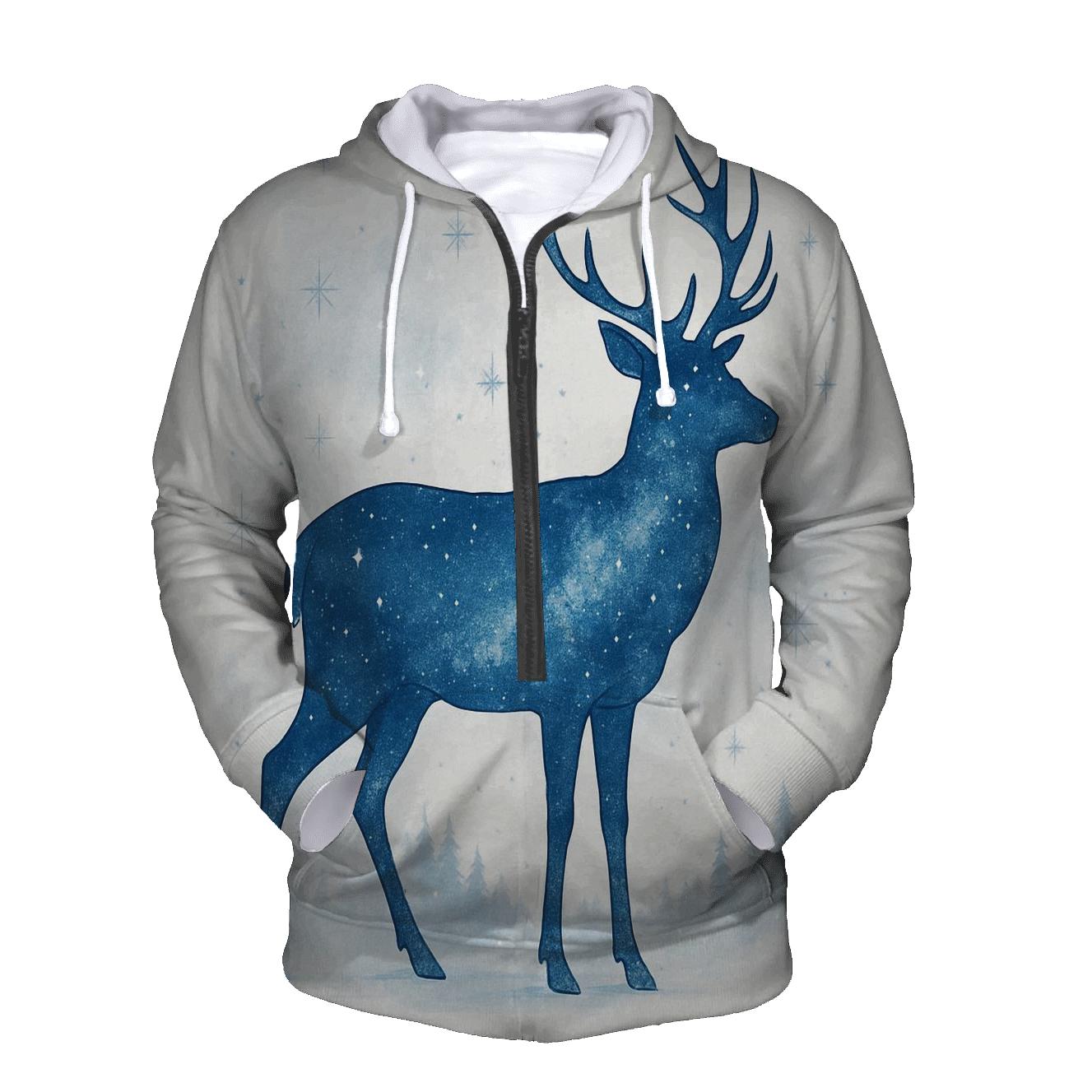 Celestial Double Exposure Deer custom hoodies