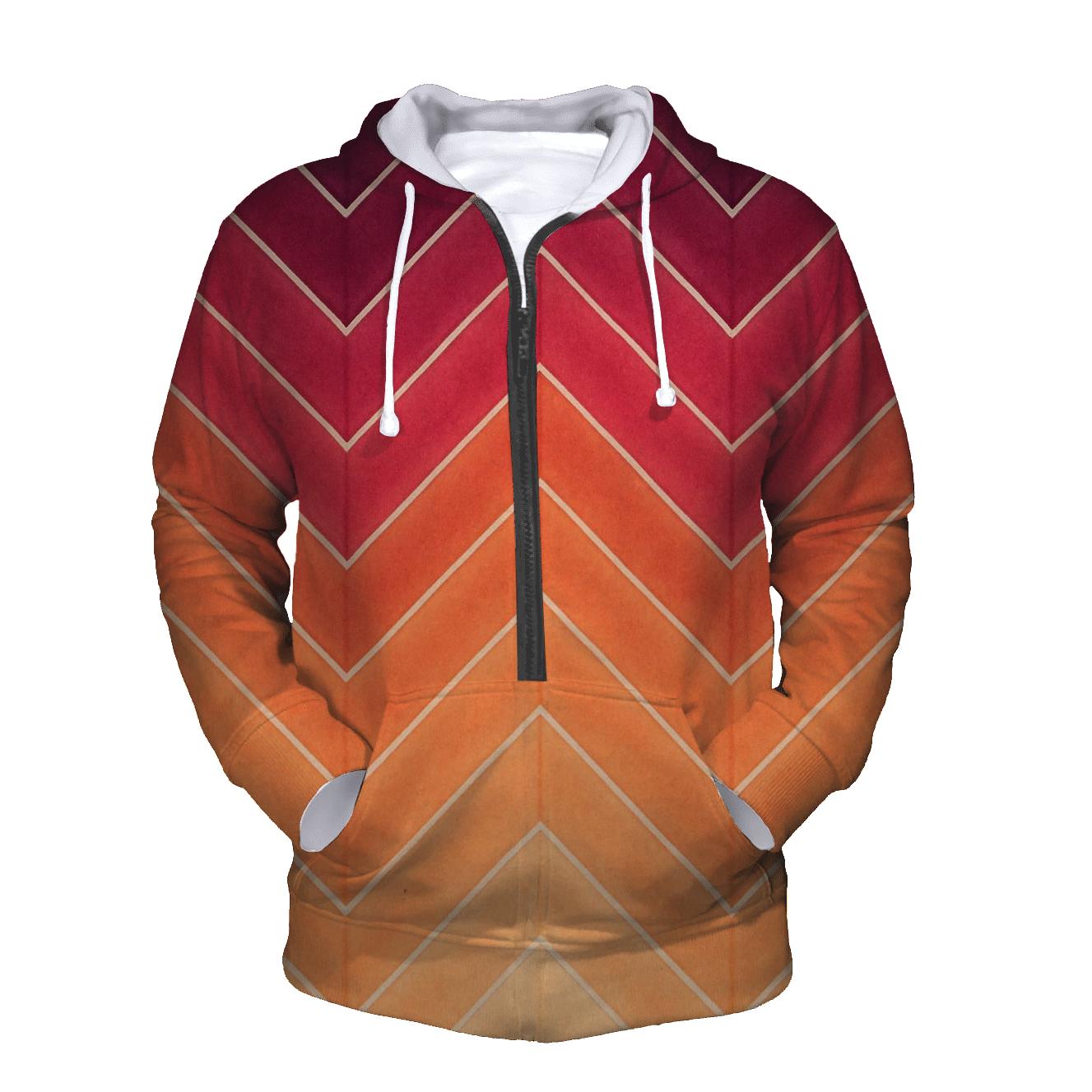 Sunset Chevron Accordion Fold pullover hoodies