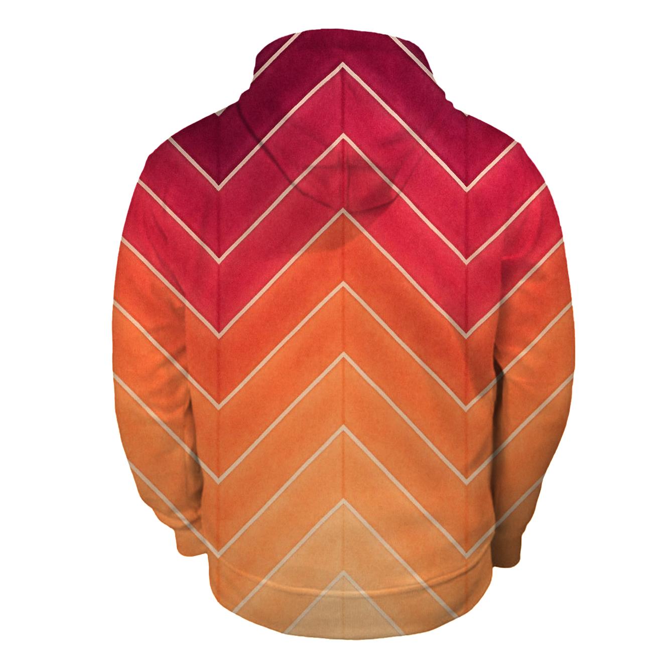 Sunset Chevron Accordion Fold pullover hoodies