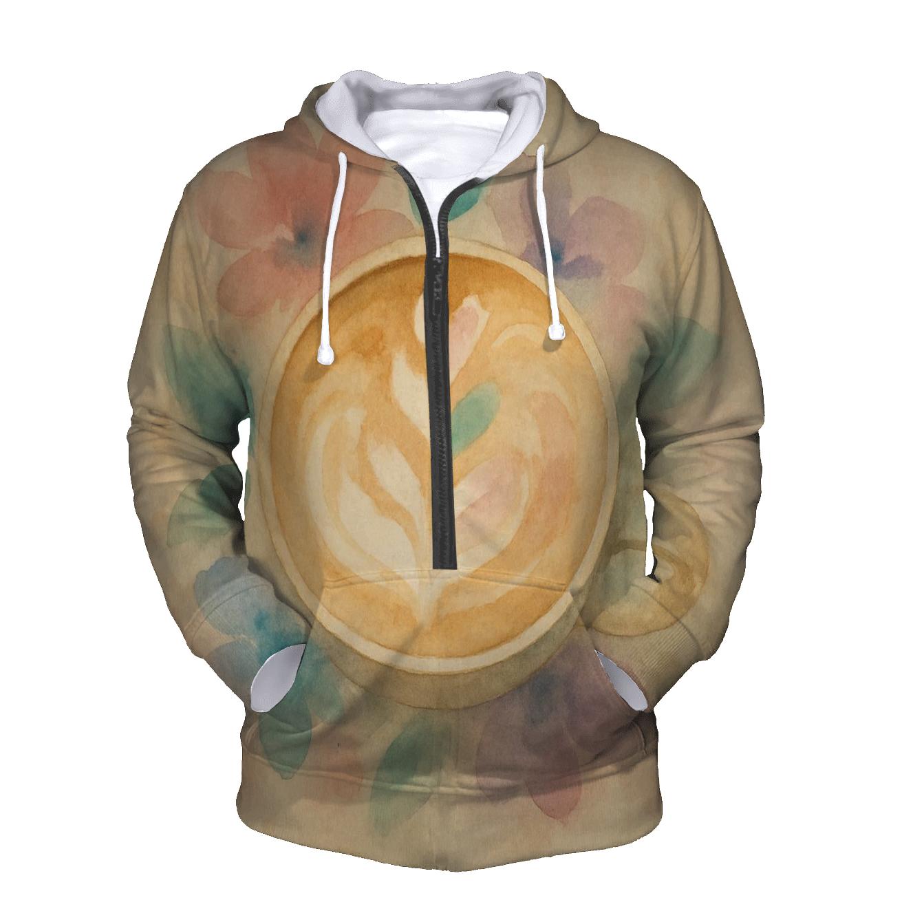 Latte Ripple Watercolor Garden hoodie trends