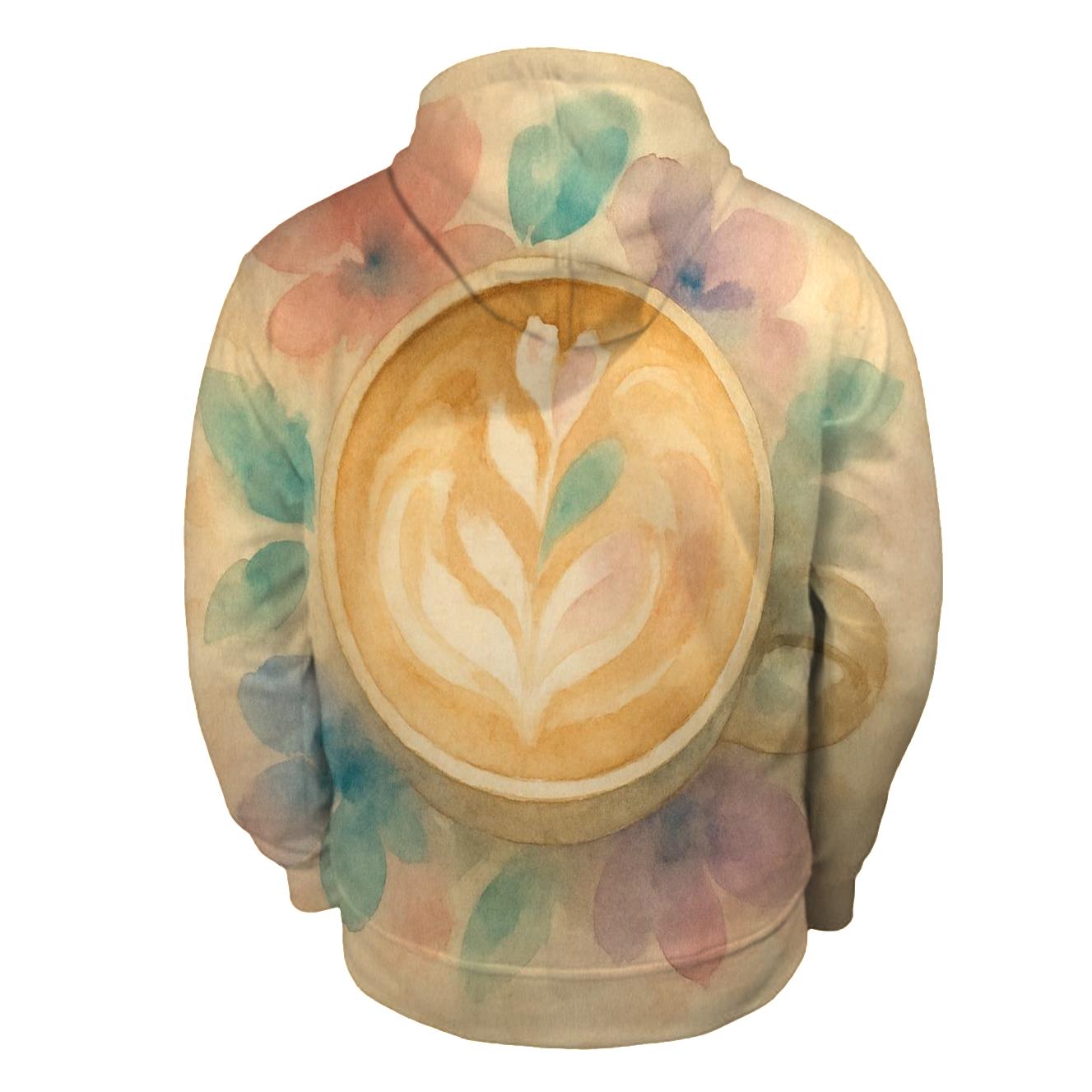 Latte Ripple Watercolor Garden hoodie trends