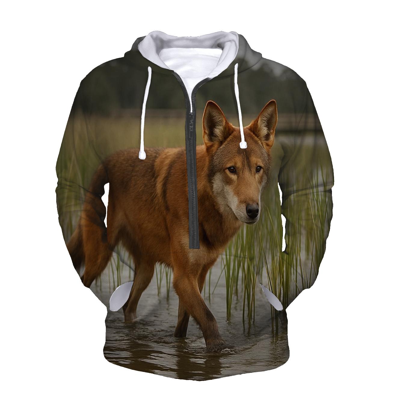 Red Wolf In Coastal Wetland Marsh hoodie designs