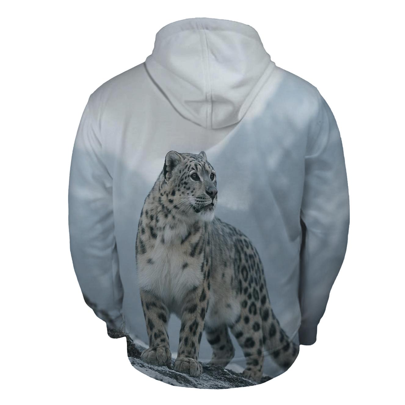 Snow Leopard On Icy Ridge pullover hoodies