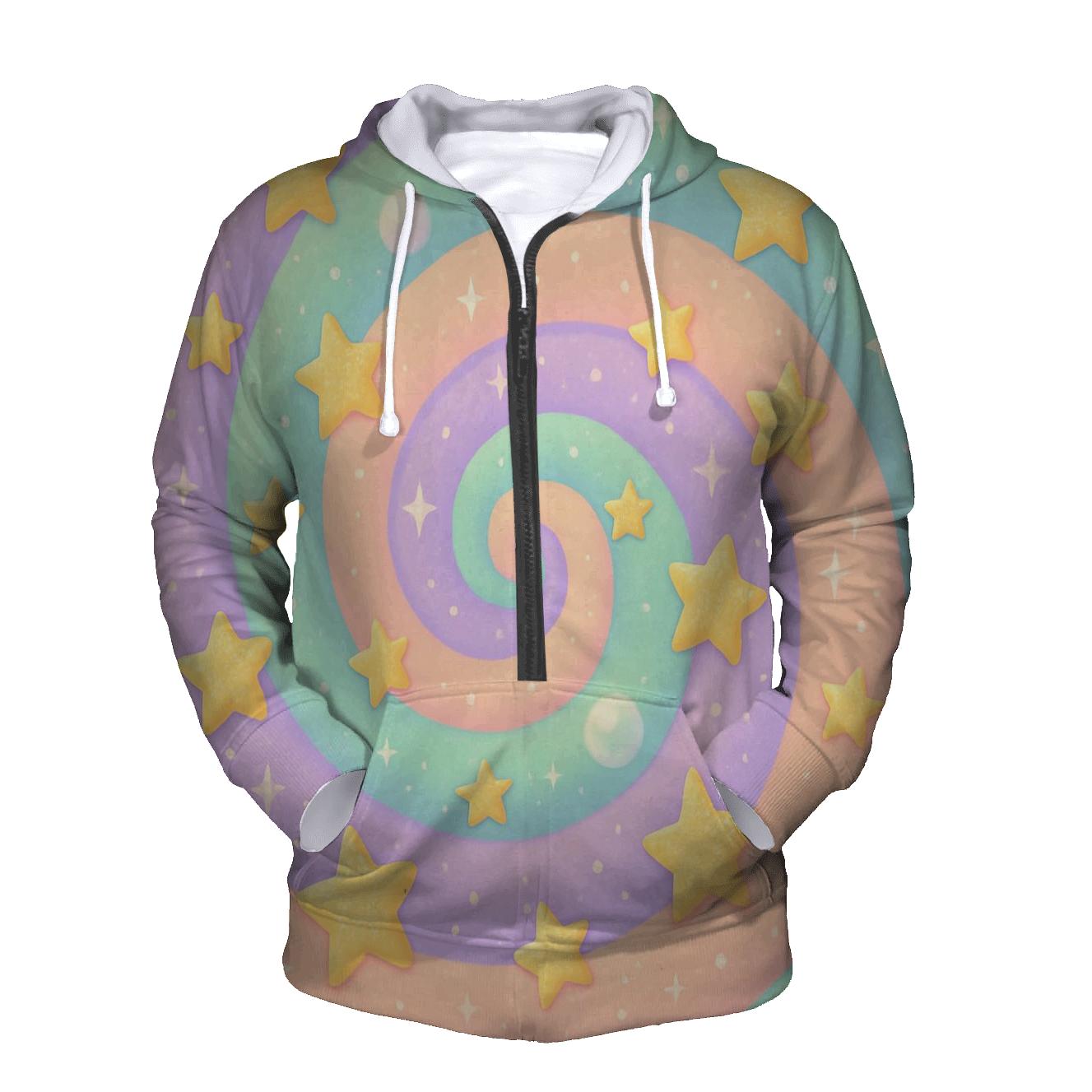 Pastel Stardust Carousel embroidered hoodies