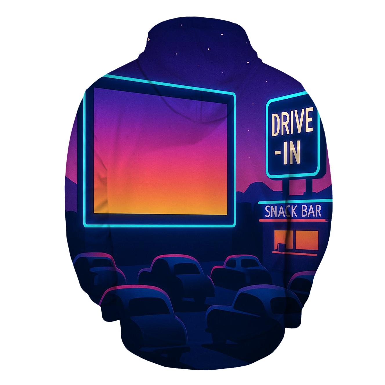 Neon Drive In Dreams premium hoodies