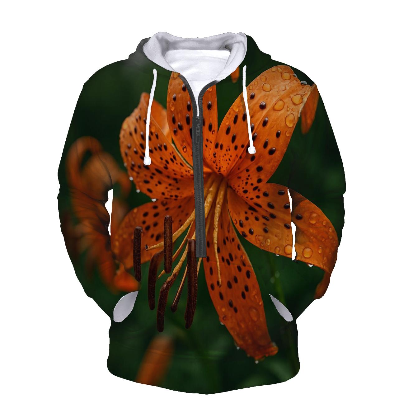 Water Droplets On Orange Tiger Lilies After Storm hoodie styles