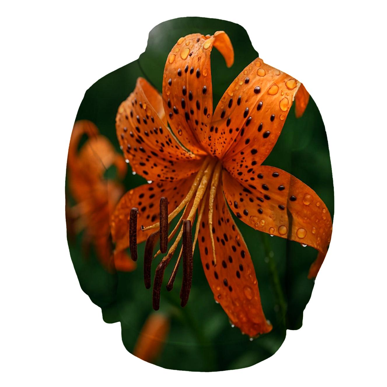 Water Droplets On Orange Tiger Lilies After Storm hoodie styles