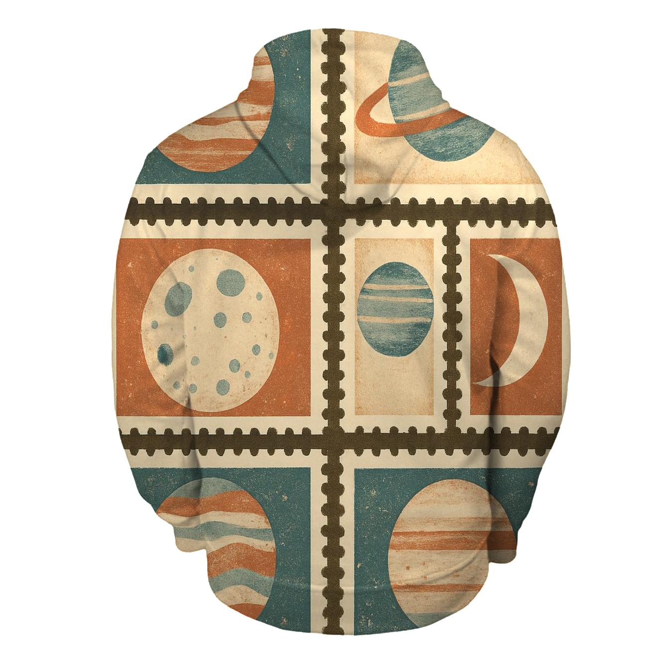 Planetary Collage Postage Stamps hoodie styles