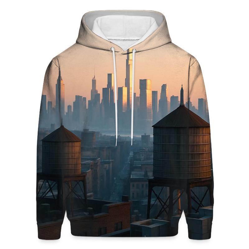 Harlem Rooftop Sunrise Over Midtown designer hoodies