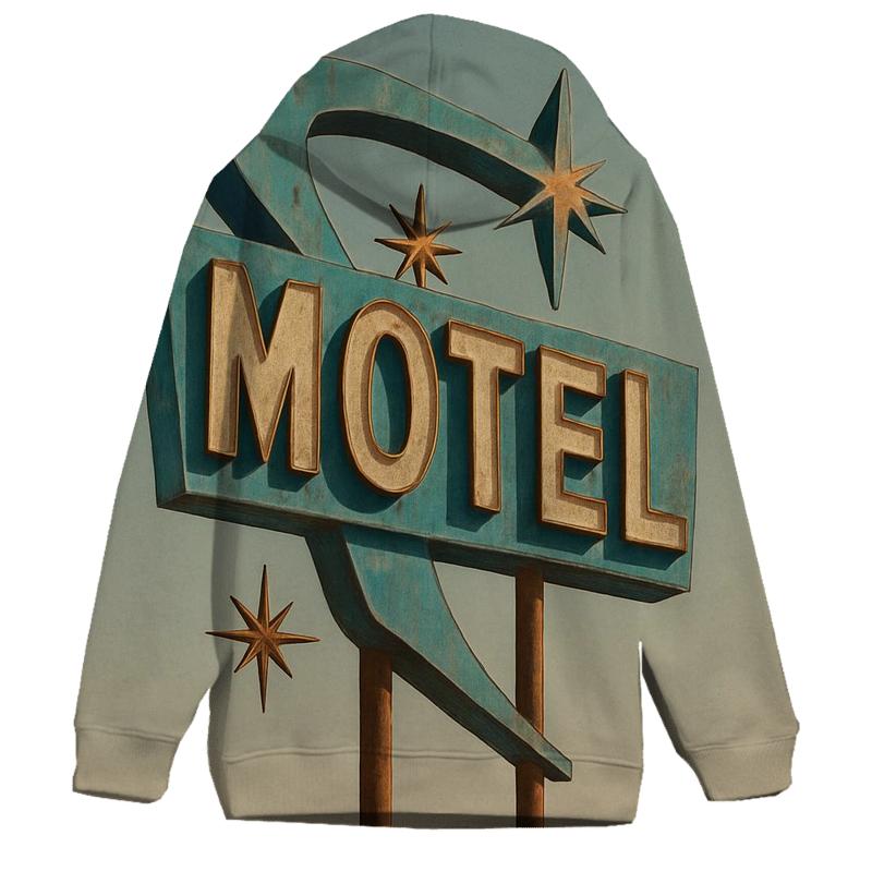 Atomic Era Roadside Motel Sign zip-up hoodies