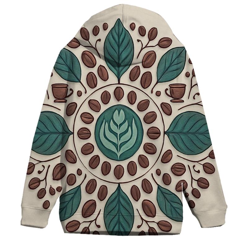 Emerald Coffee Leaf Mandala hoodie designs