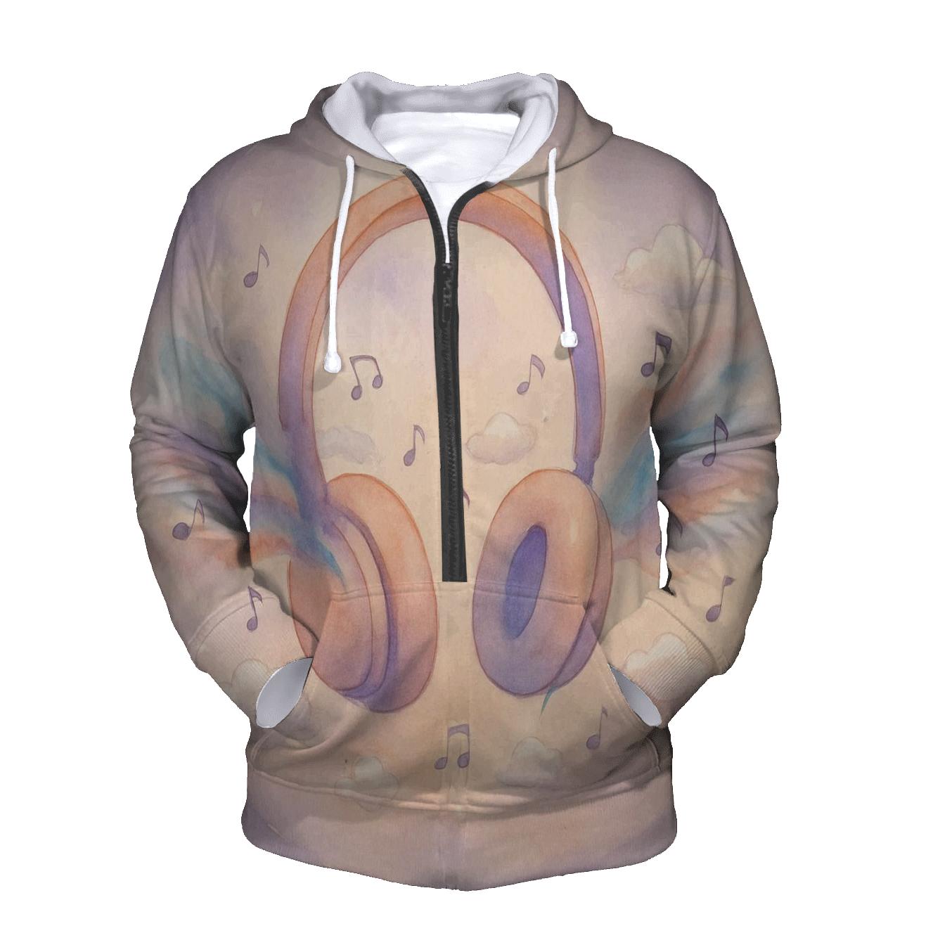 Pastel Headphone Cloudscape lightweight hoodies