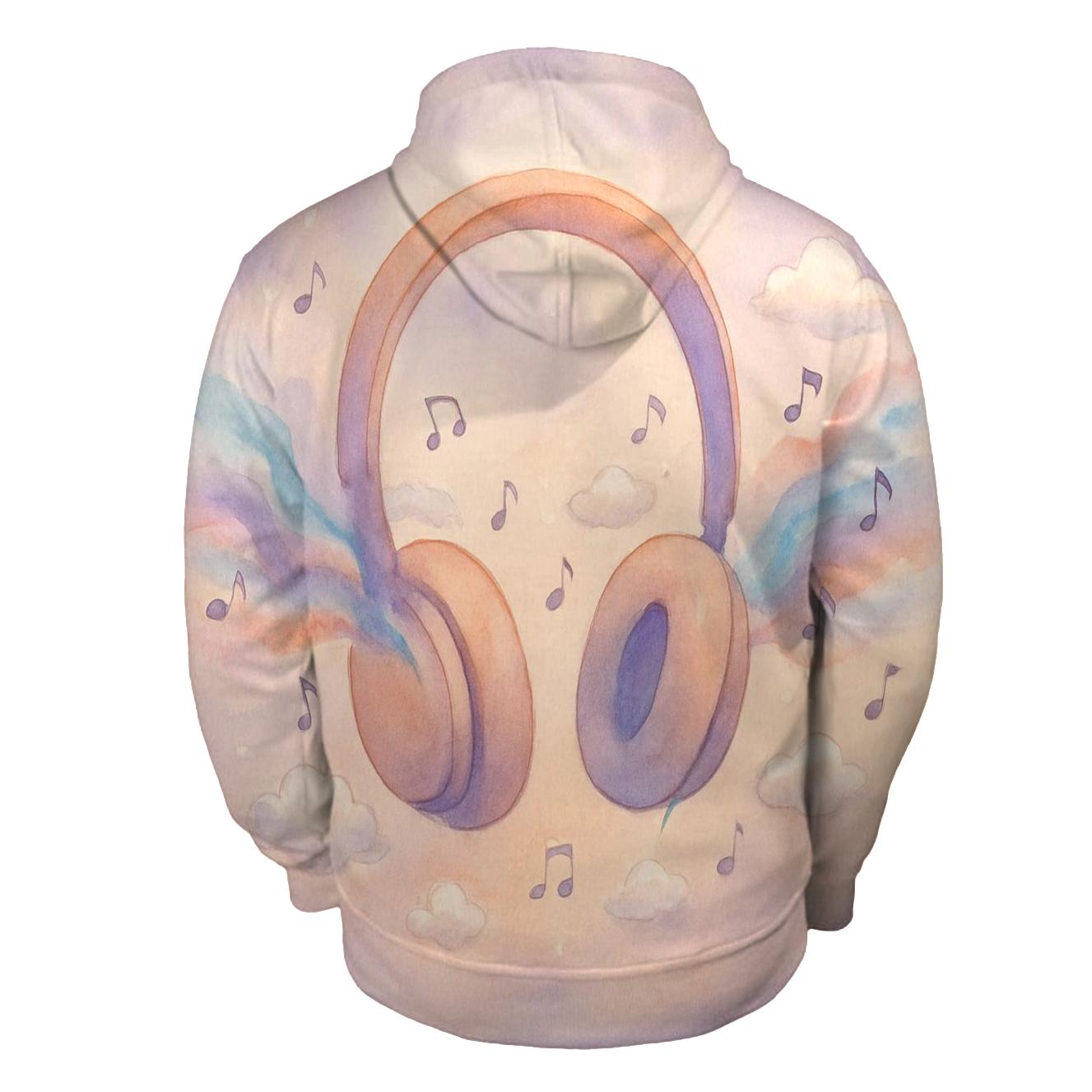 Pastel Headphone Cloudscape lightweight hoodies