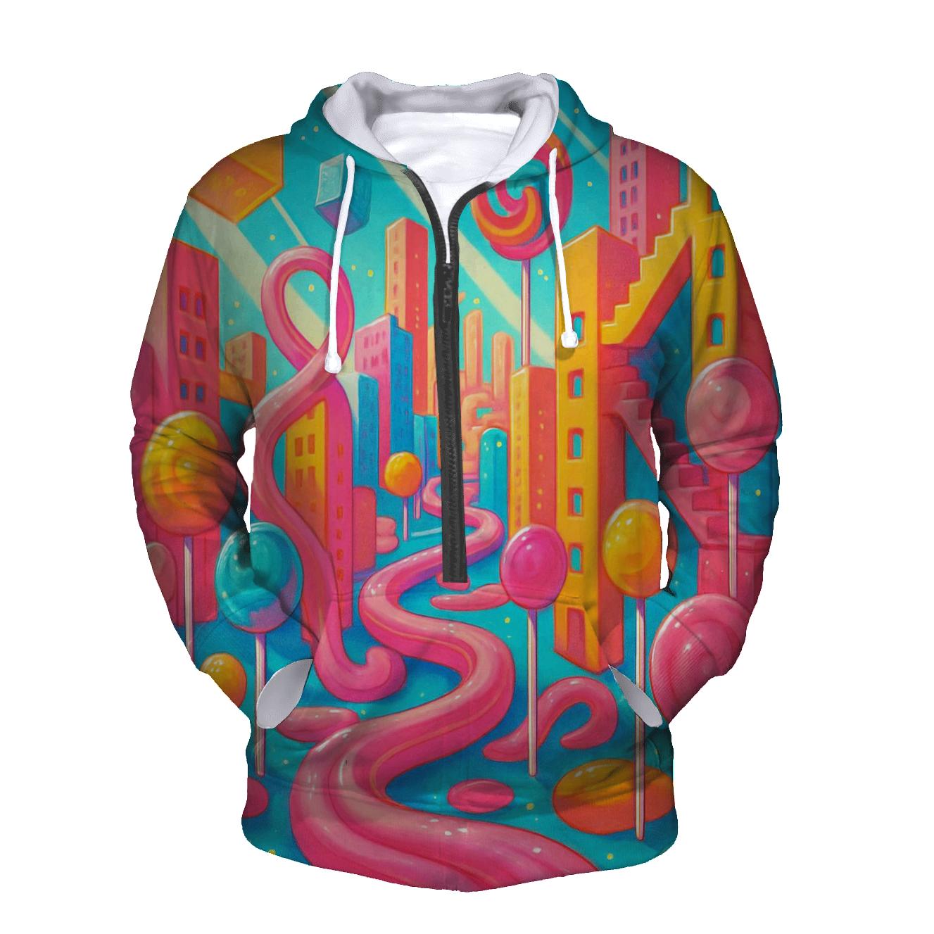Bubblegum Labyrinth Skyline hoodies fashion