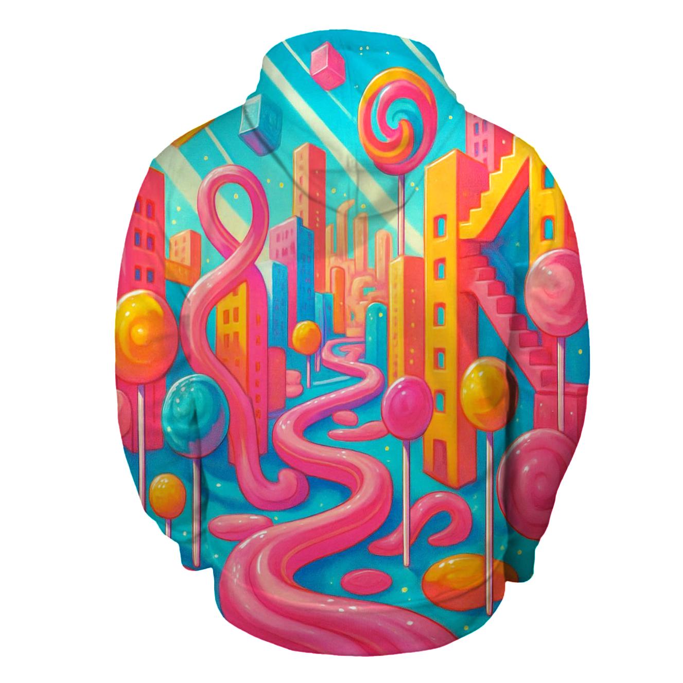 Bubblegum Labyrinth Skyline hoodies fashion