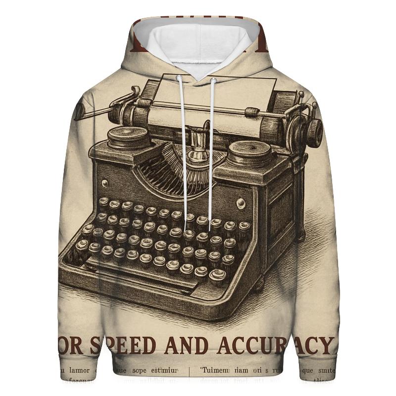Vintage Typewriter Advertisement Broadside embroidered hoodies