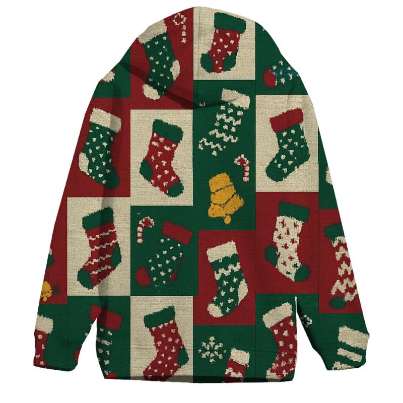 Mismatched Stocking Patchwork Panel Design lightweight hoodies