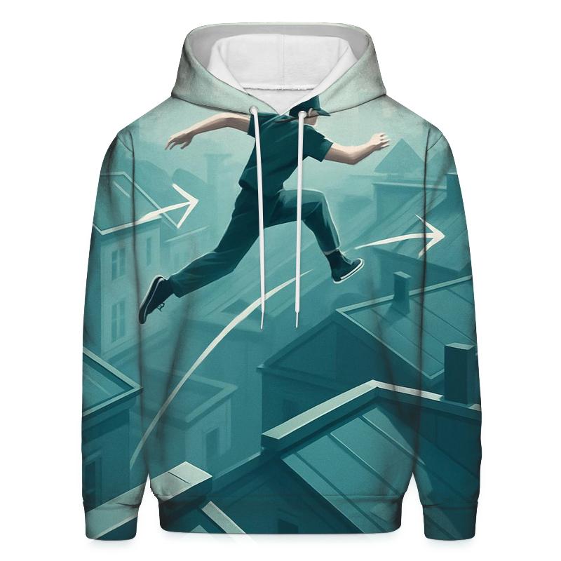 City Rooftop Parkour Sprint zip-up hoodies