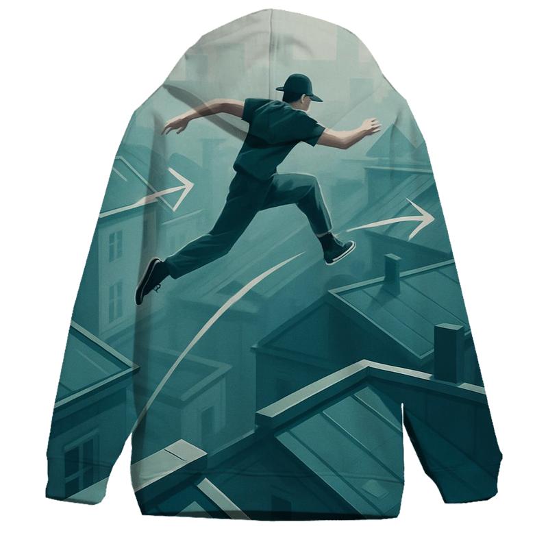 City Rooftop Parkour Sprint zip-up hoodies