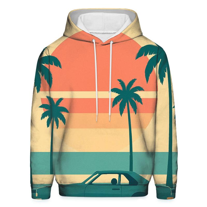Palm Drive Sunset Cruise premium hoodies