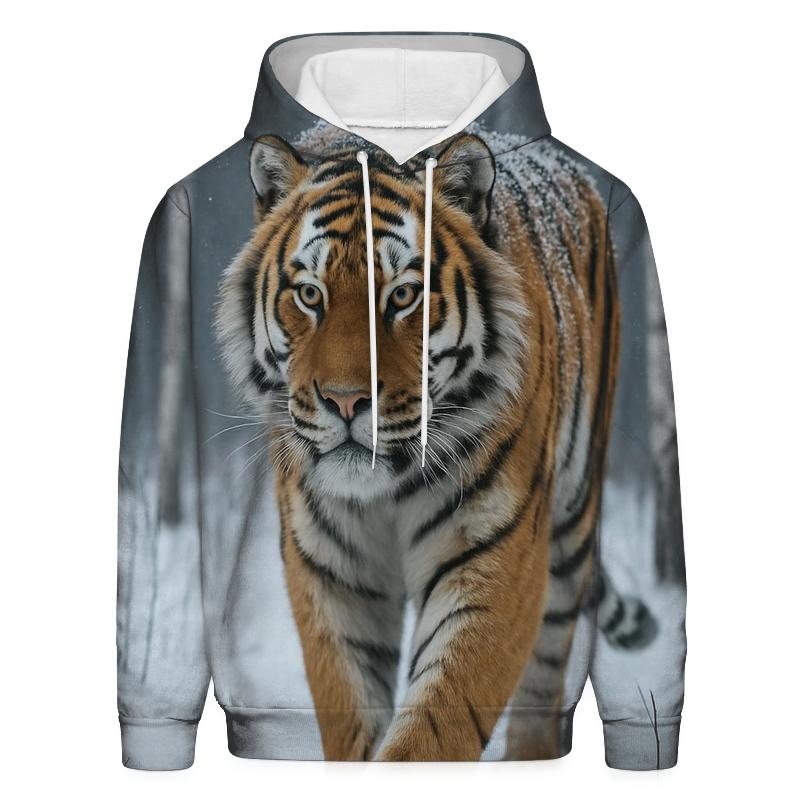 Amur Tiger In Winter Birch Forest custom hoodies